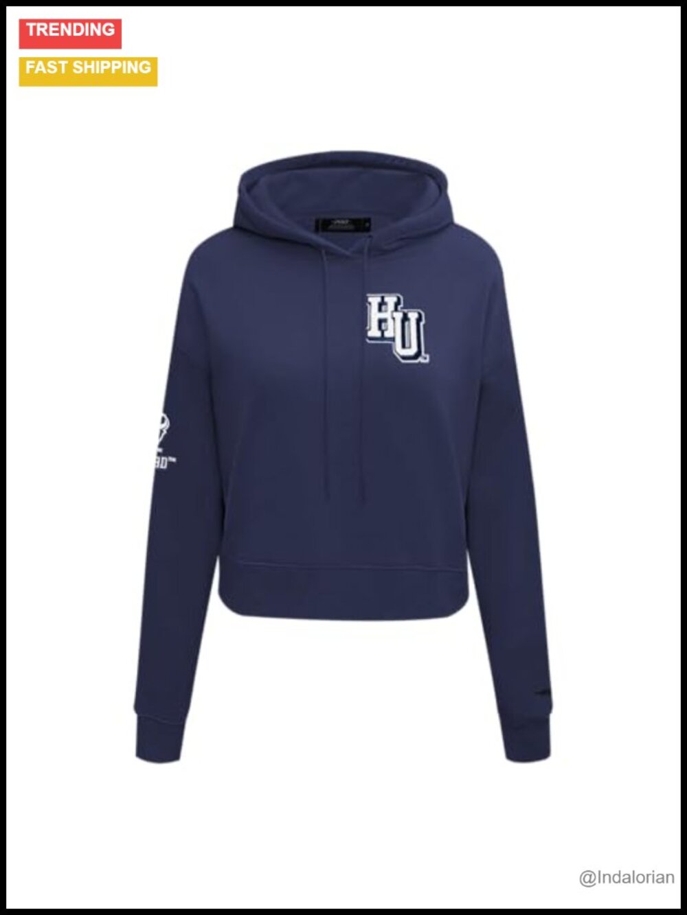 Women's Cropped Pullover Hoodie - NCAA College Classic - Brushed Back French